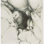 Rock Shelter I, 1985, 26 x 20 inches, graphite on rives lightweight